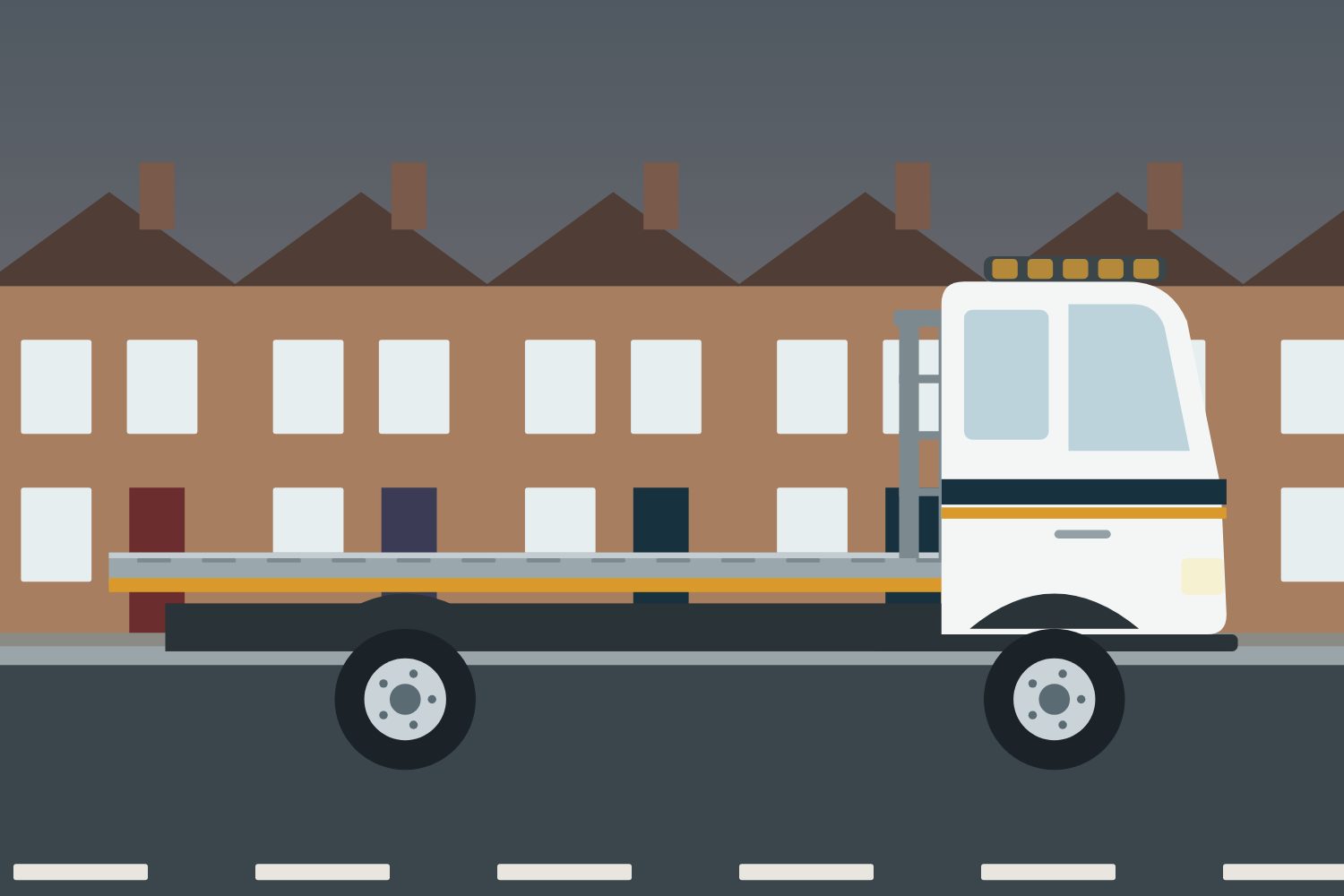 Tyne Road Rescue style recovery truck parked on a North East street